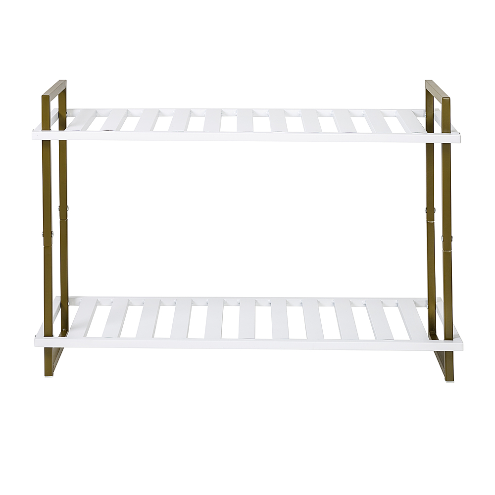 Honey Can Do 3-Tier Tubular Metal Shelf, Olive and White