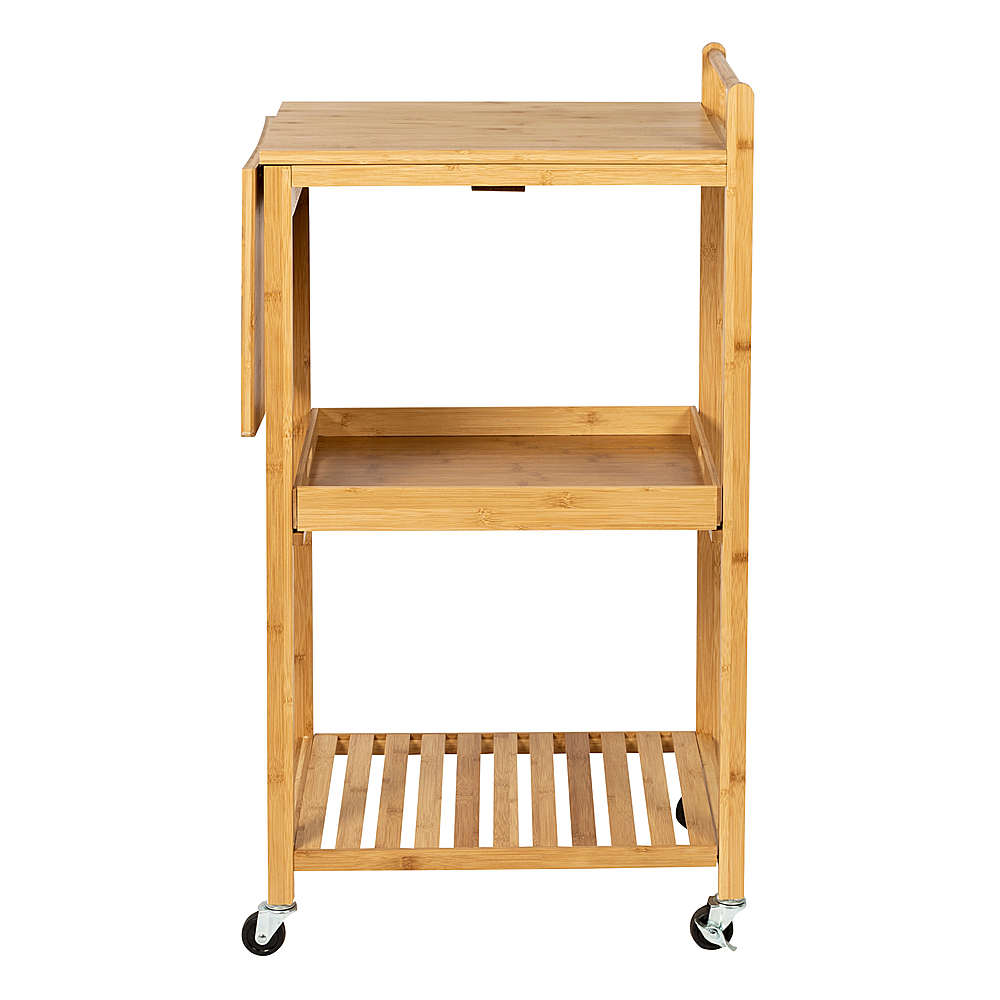 Left View: Honey-Can-Do - Bamboo Kitchen Cart - Natural