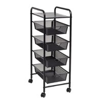 Honey-Can-Do - Rolling Cart with 4 Drawers and Shelf - Black - Angle_Zoom