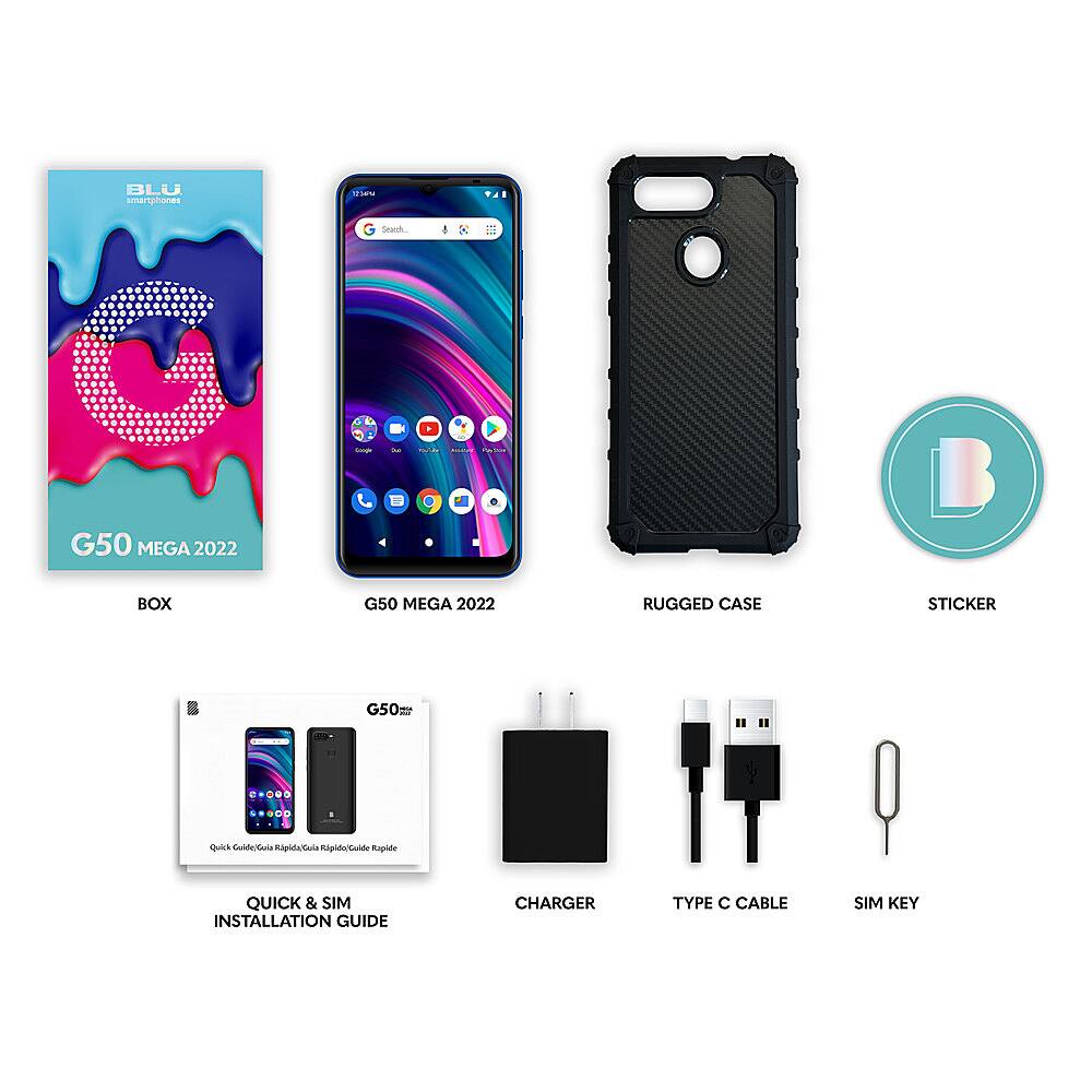 Alt View 11. BLU - G50 Mega 2022 32GB Dual SIM (Unlocked) - Blue.