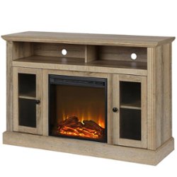 Ameriwood Home - Chicago Electric Fireplace TV Console - Natural - Front_Zoom