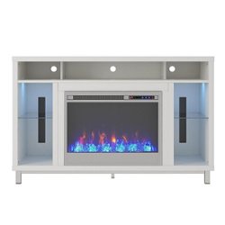 Ameriwood Home - Lumina Fireplace TV Stand for TVs up to 48" - White - Front_Zoom