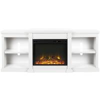 tresanti sloane tv console with classic flame electric fireplace