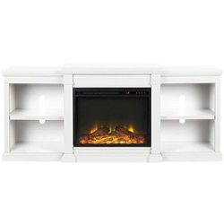 Ameriwood Home - Manchester Electric Fireplace TV Stand - White - Front_Zoom