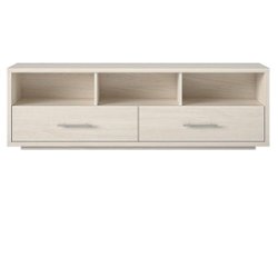Ameriwood Home - Clark TV Stand for TVs up to 70" - Ivory Oak - Front_Zoom