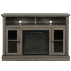 Ameriwood Home - Chicago Electric Fireplace TV Console - Medium Brown - Front_Zoom