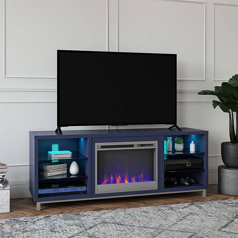 Best Buy Ameriwood Home Lumina Deluxe Fireplace TV Stand (70") Navy