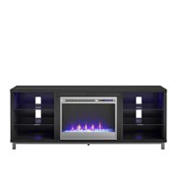 Ameriwood Home - Lumina Deluxe Fireplace TV Stand (70”) - Black Oak - Front_Zoom