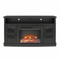 Ameriwood Home - Barrow Creek Fireplace Console - Black Oak - Front_Zoom