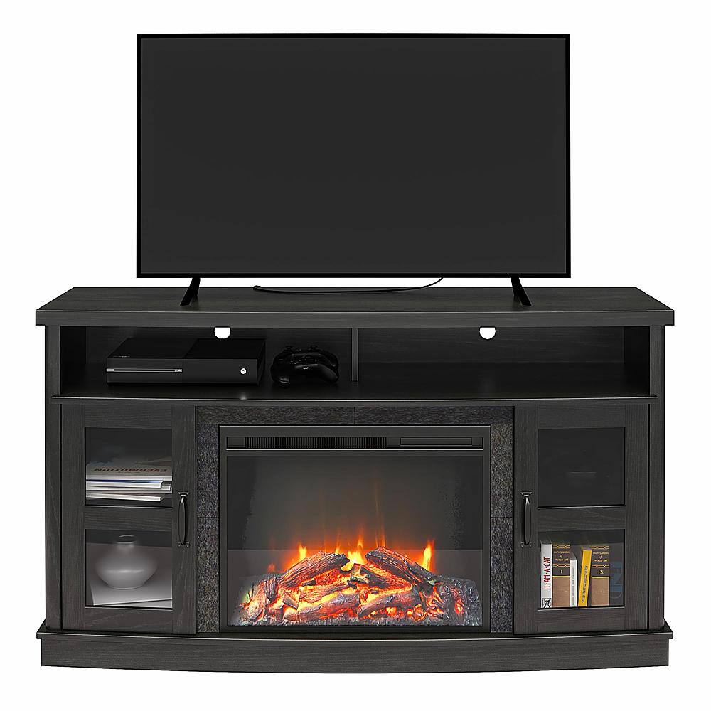 Ameriwood Home Barrow Creek Fireplace Console Black Oak 1807335COM - Best  Buy