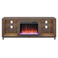 Ameriwood Home - Lumina Deluxe Fireplace TV Stand (70”) - Columbia Walnut - Front_Zoom
