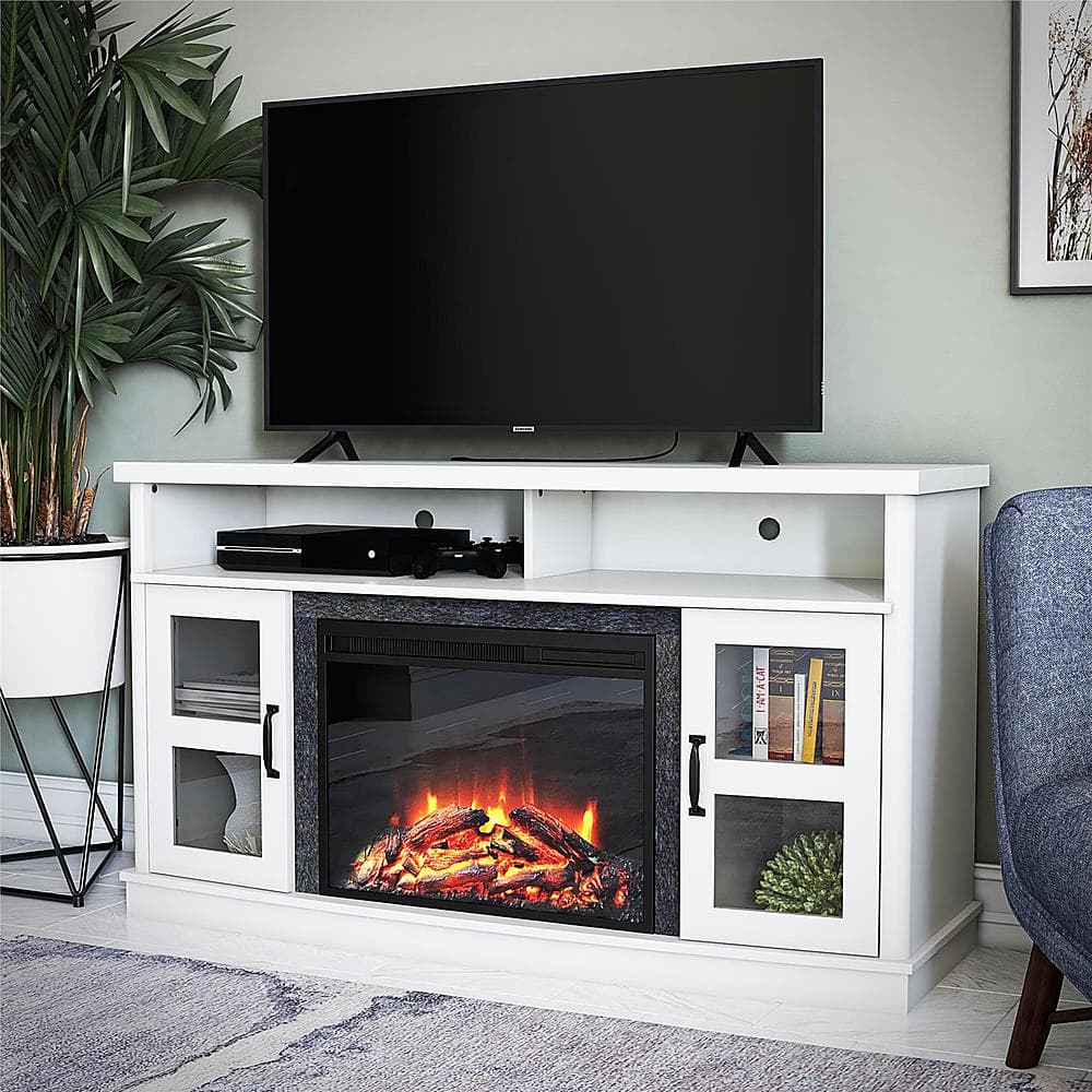 Customer Reviews: Ameriwood Home Barrow Creek Fireplace Console White ...