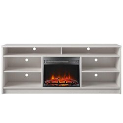 Ameriwood Home - Hendrix 65" TV Stand with Electric Fireplace - Ivory Oak - Front_Zoom
