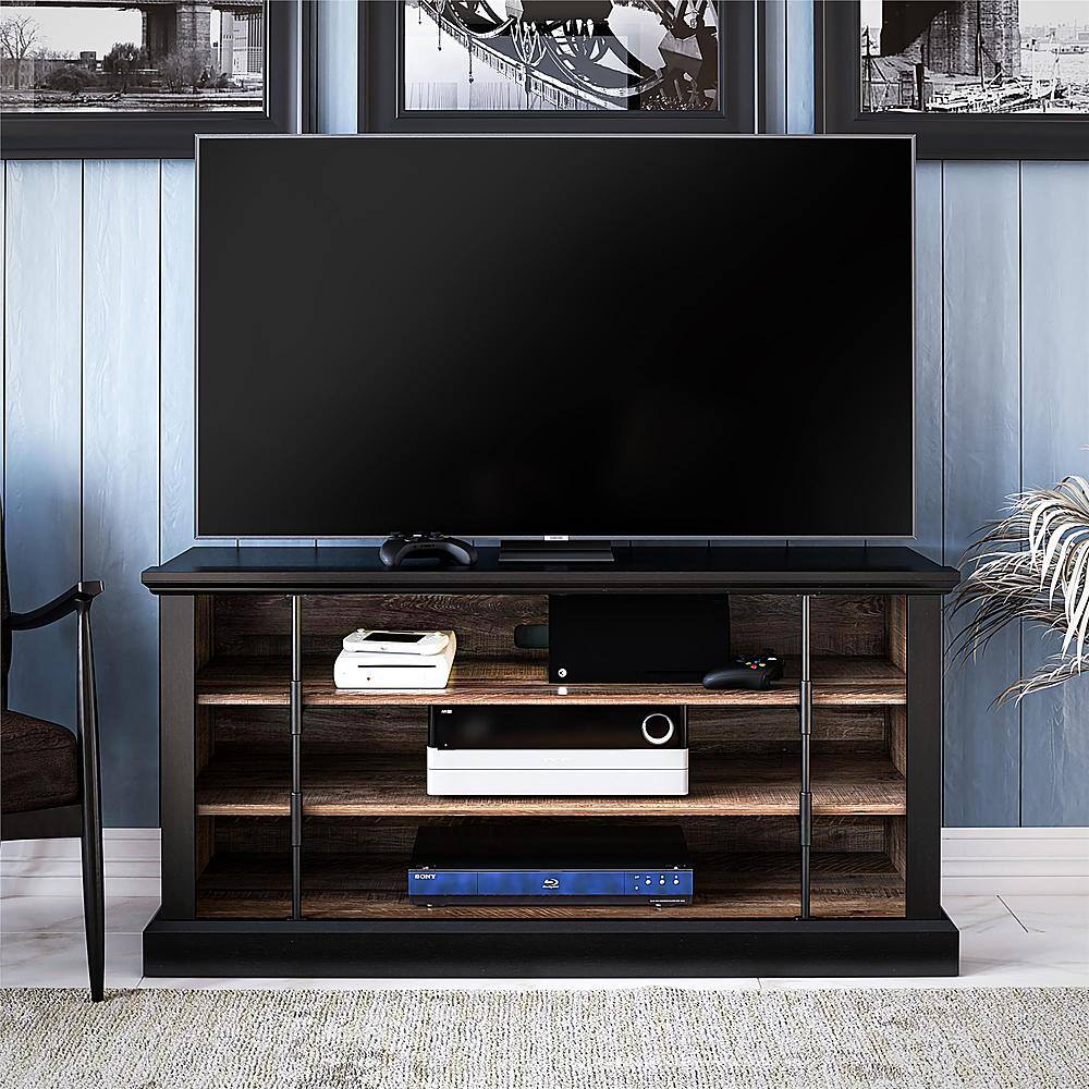 Best Buy Ameriwood Home Hoffman Rustic TwoToned TV Stand Black