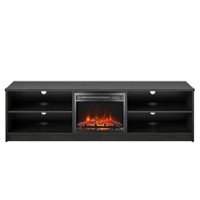 Ameriwood Home - Noble 75" TV Stand with Fireplace Insert - Black Oak - Front_Zoom
