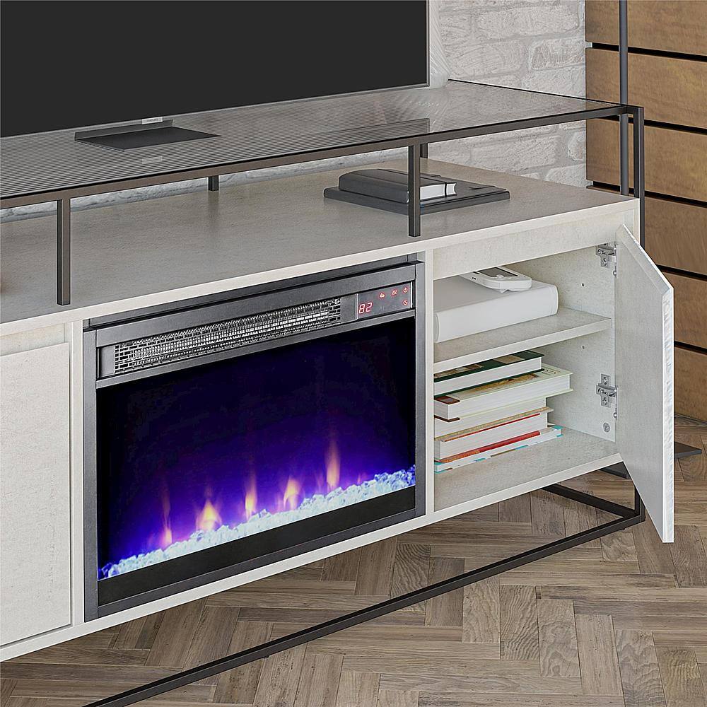 Ameriwood Home Camley Electric Fireplace TV Stand/Console Plaster  1935920COM - Best Buy