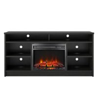 Ameriwood Home - Hendrix 55" TV Stand with Electric Fireplace - Black Oak - Front_Zoom