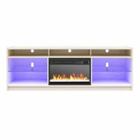 Ameriwood Home - Luna Fireplace TV Stand for TVs up to 75" - Ivory Oak - Front_Zoom