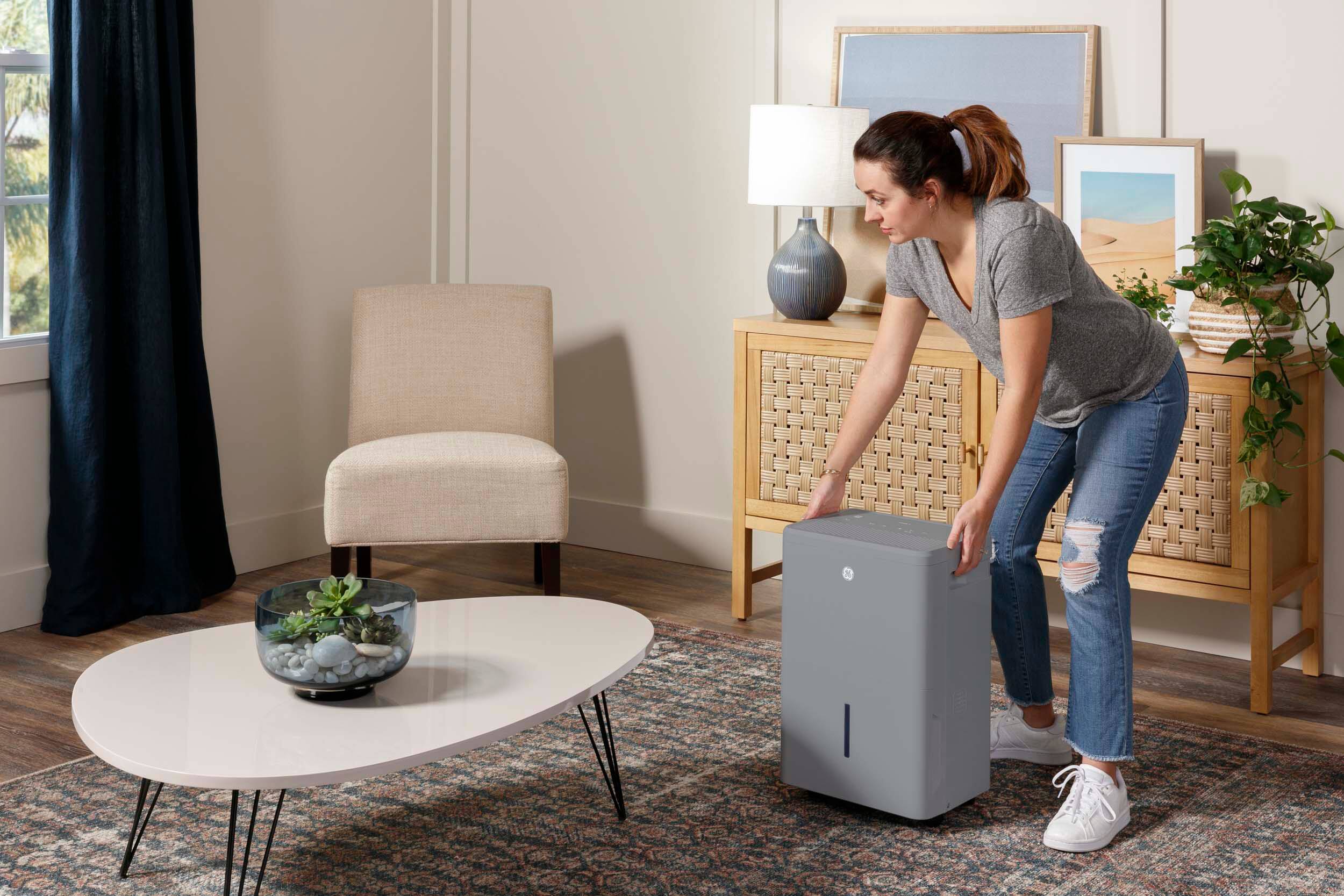 Alt View 14. GE - 50-Pint Energy Star Portable Dehumidifier with Smart Dry for Wet Spaces - Grey.