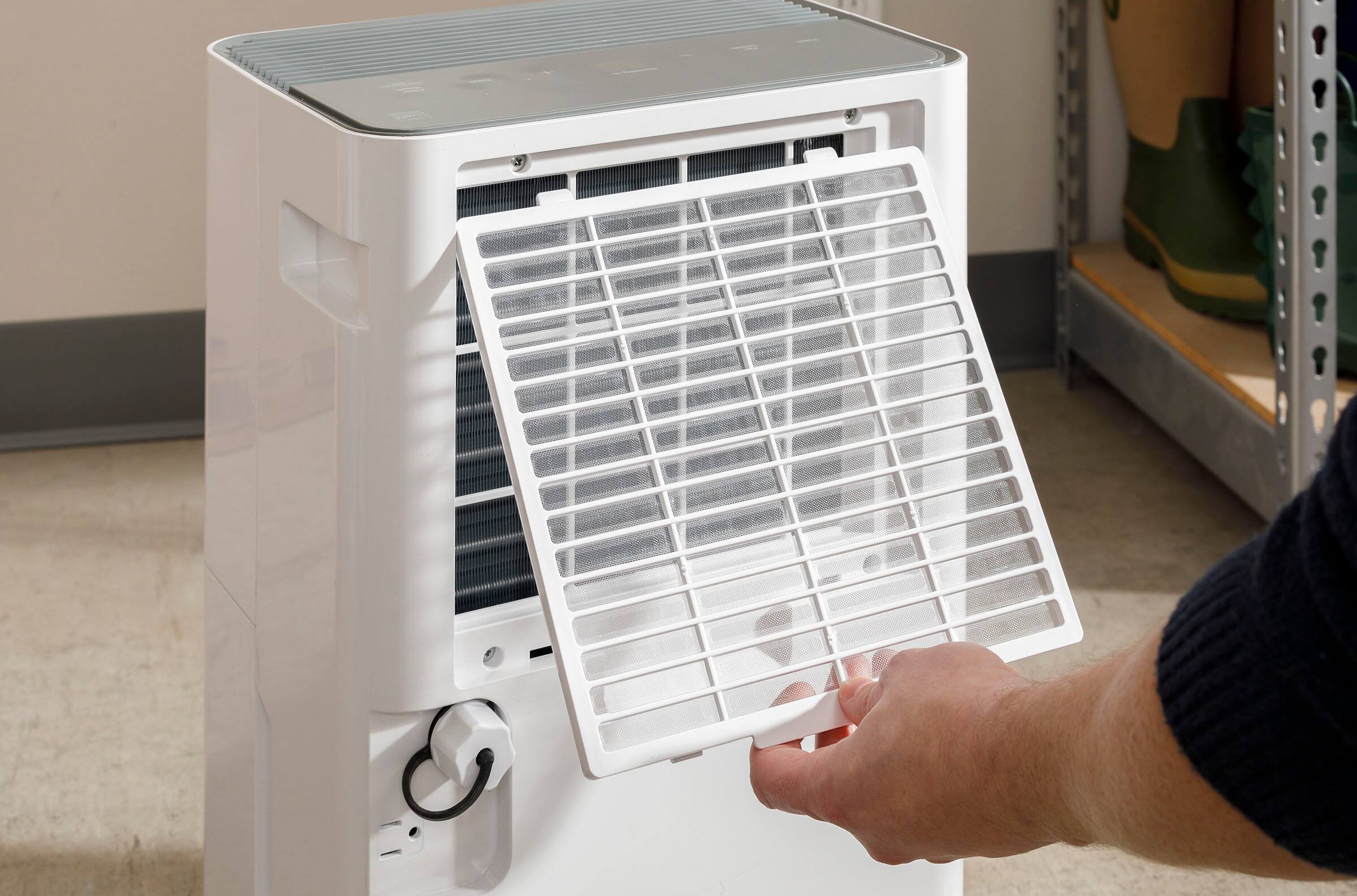 Alt View 15. GE - 50-Pint Energy Star Portable Dehumidifier with Smart Dry for Wet Spaces - Grey.