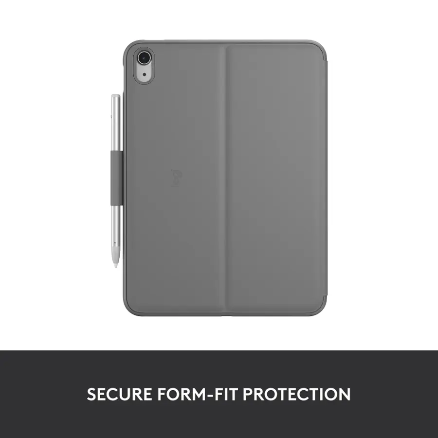 Logitech - Slim Folio Keyboard Case for Apple iPad (10th Gen) - Oxford Gray