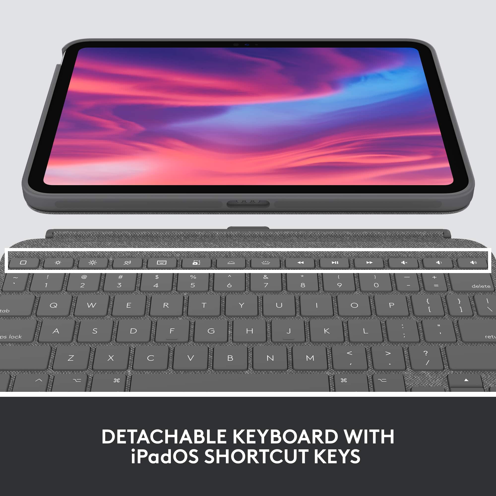 Detachable Keyboard with iPadOS Shortcut Keys
