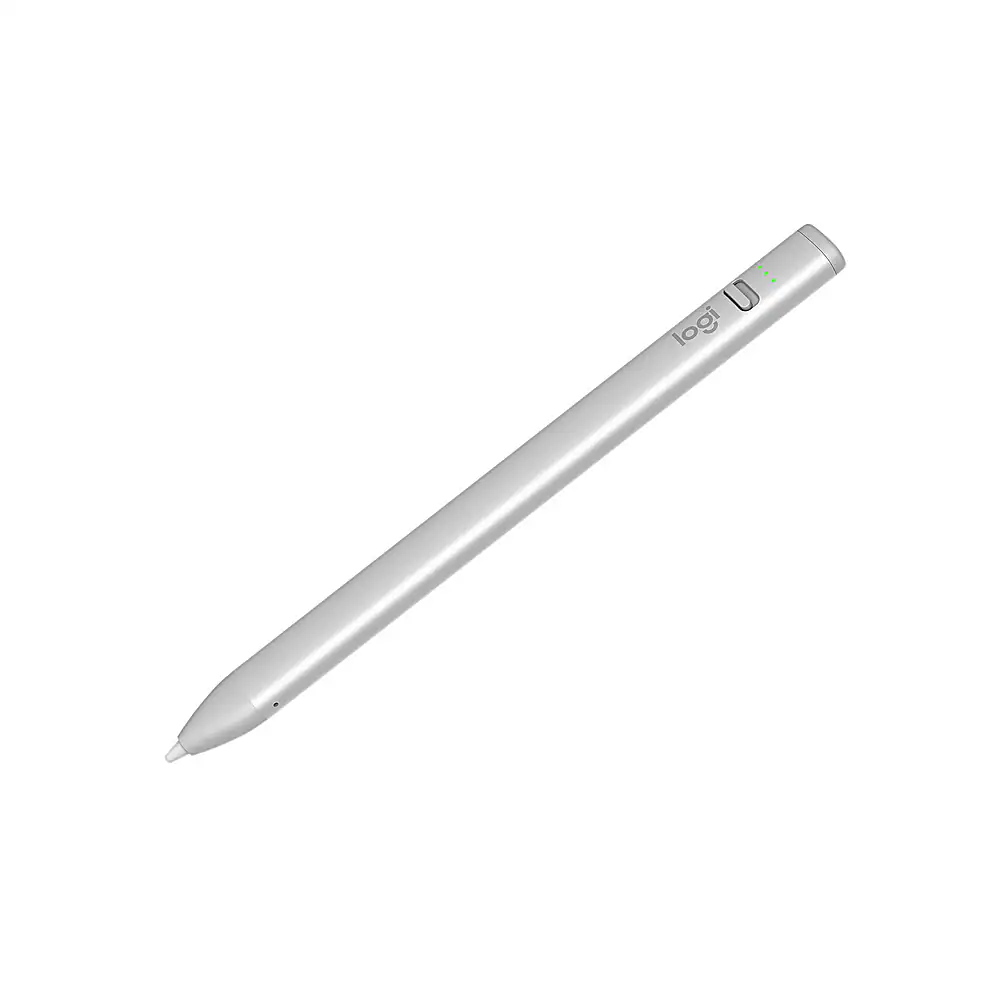 Front. Logitech - Crayon Digital Pencil for All Apple iPads (2018 releases and later) with USB-C ports - Silver.