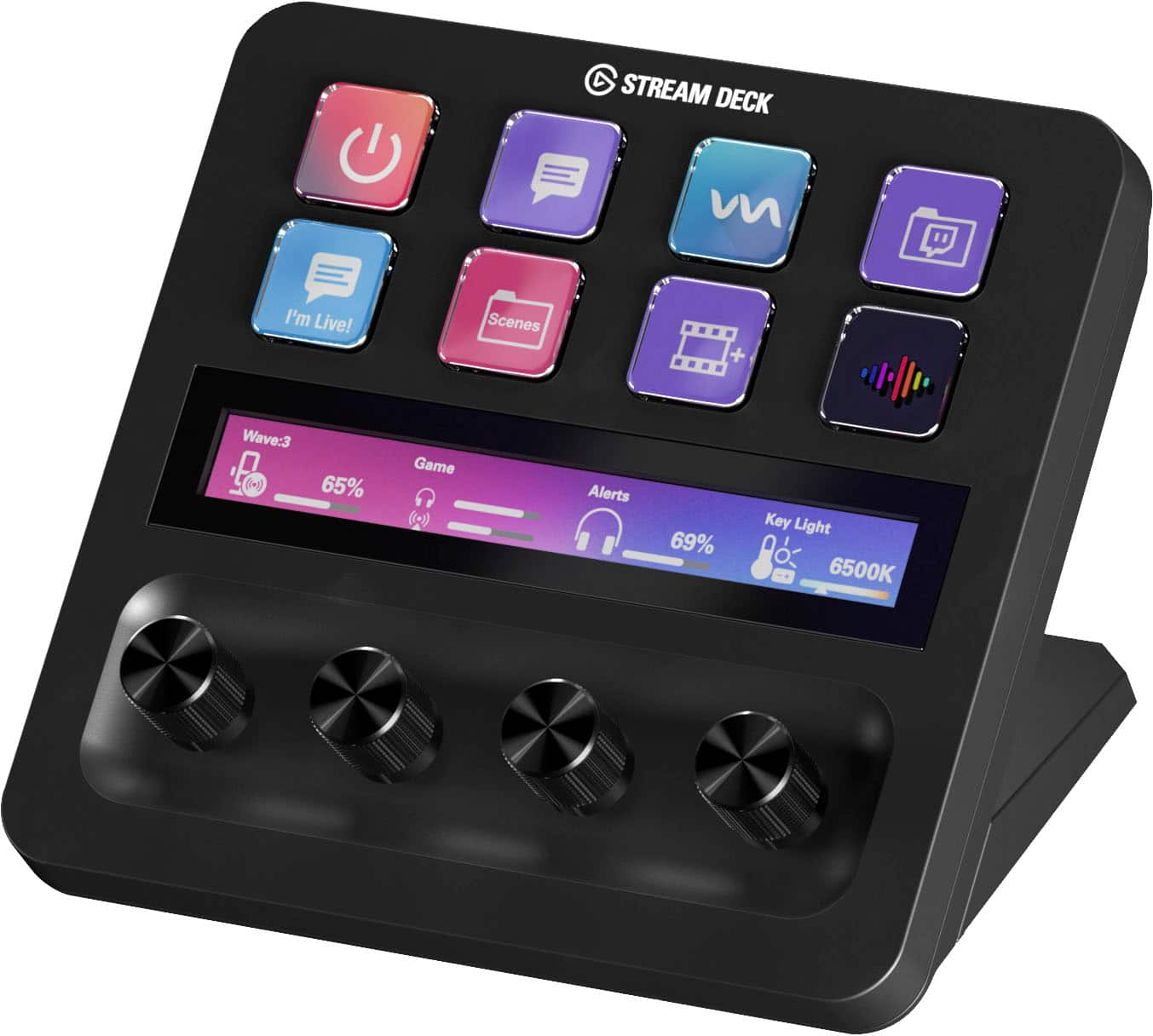 Elgato Stream Deck + Full-size Wired USB Keypad with Black