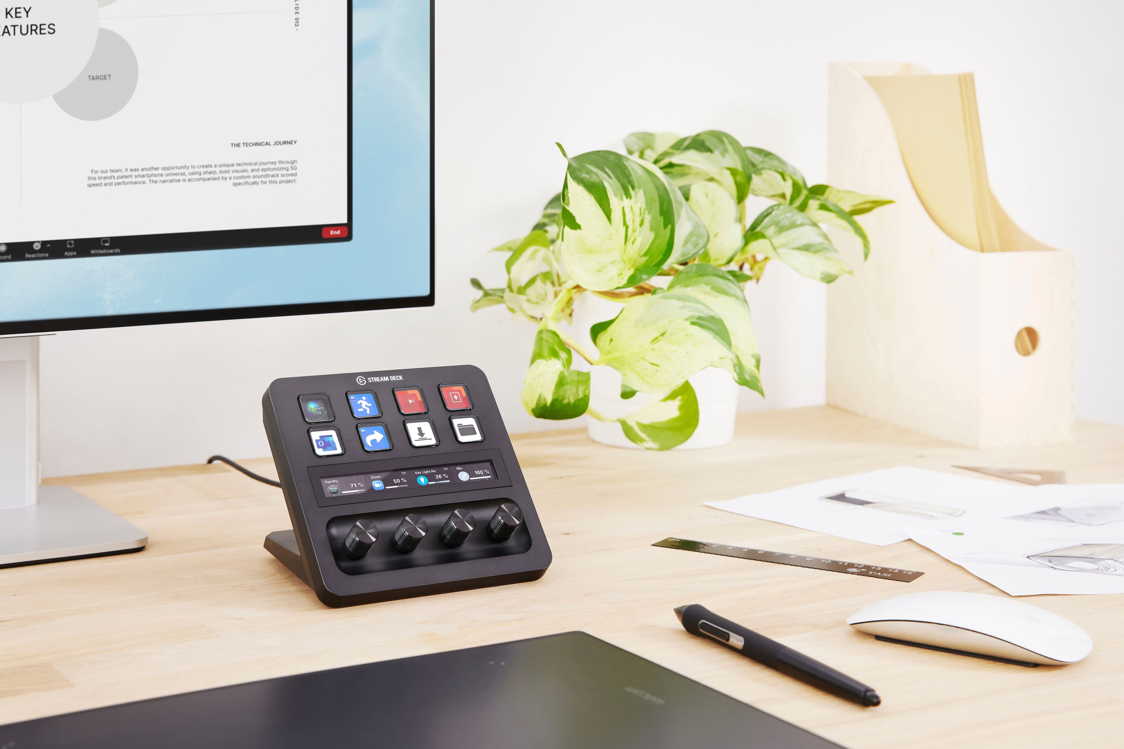 Alt View 23. Elgato - Stream Deck + Studio Controller with customizable touch strip and dials - Black.