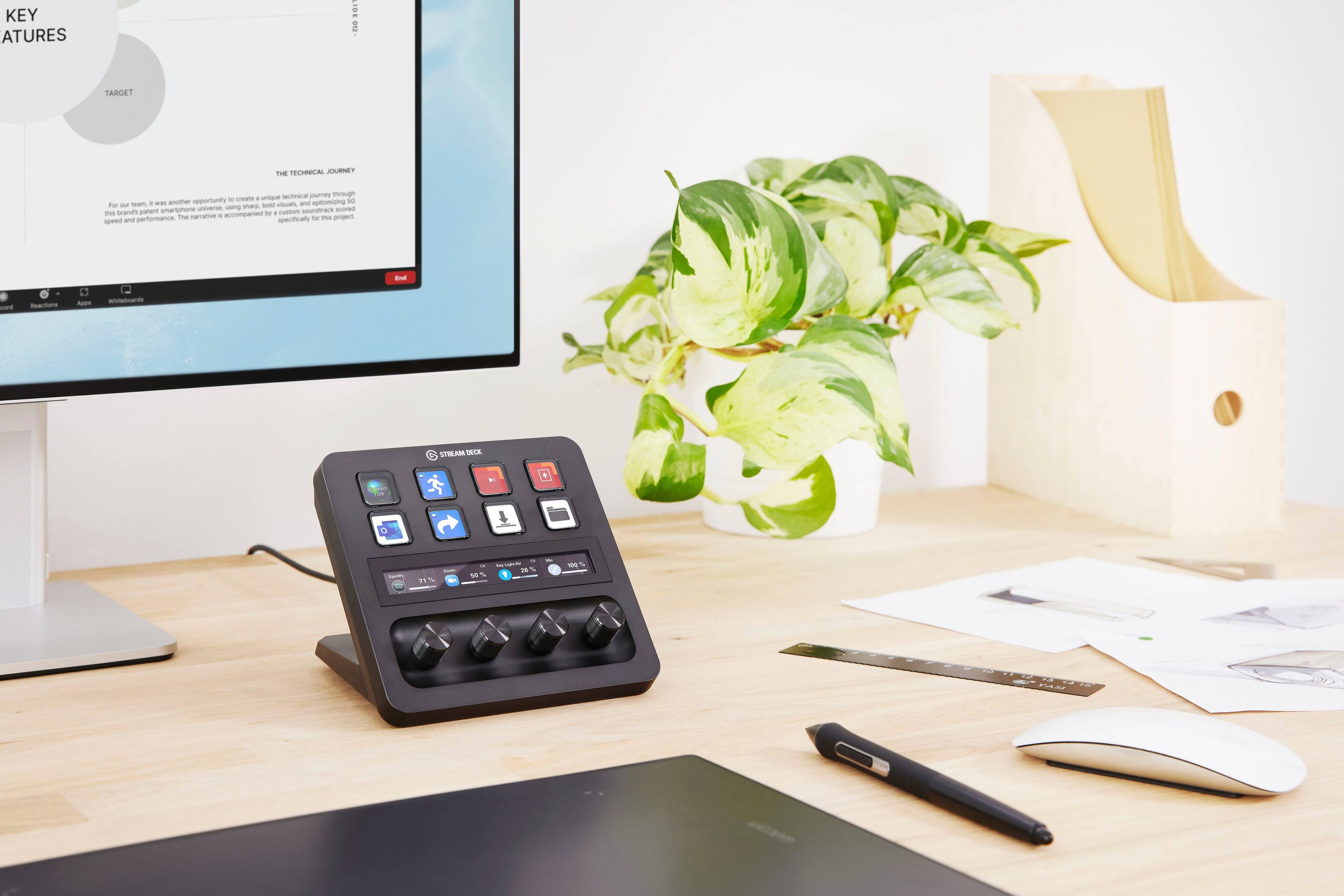 Alt View 23. Elgato - Stream Deck + Studio Controller with customizable touch strip and dials - Black.