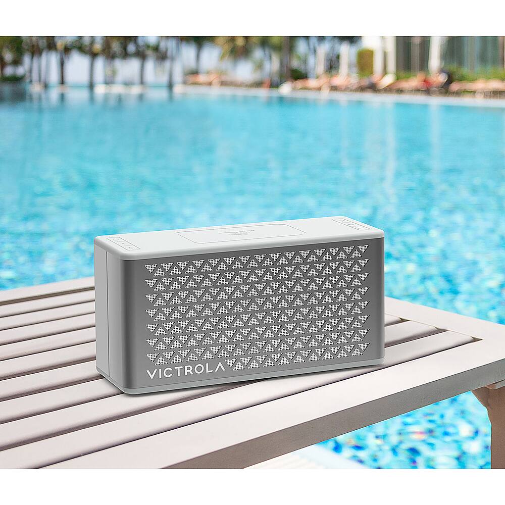 Alt View 12. Victrola - Music Edition 2 Tabletop Bluetooth Speaker - Silver.