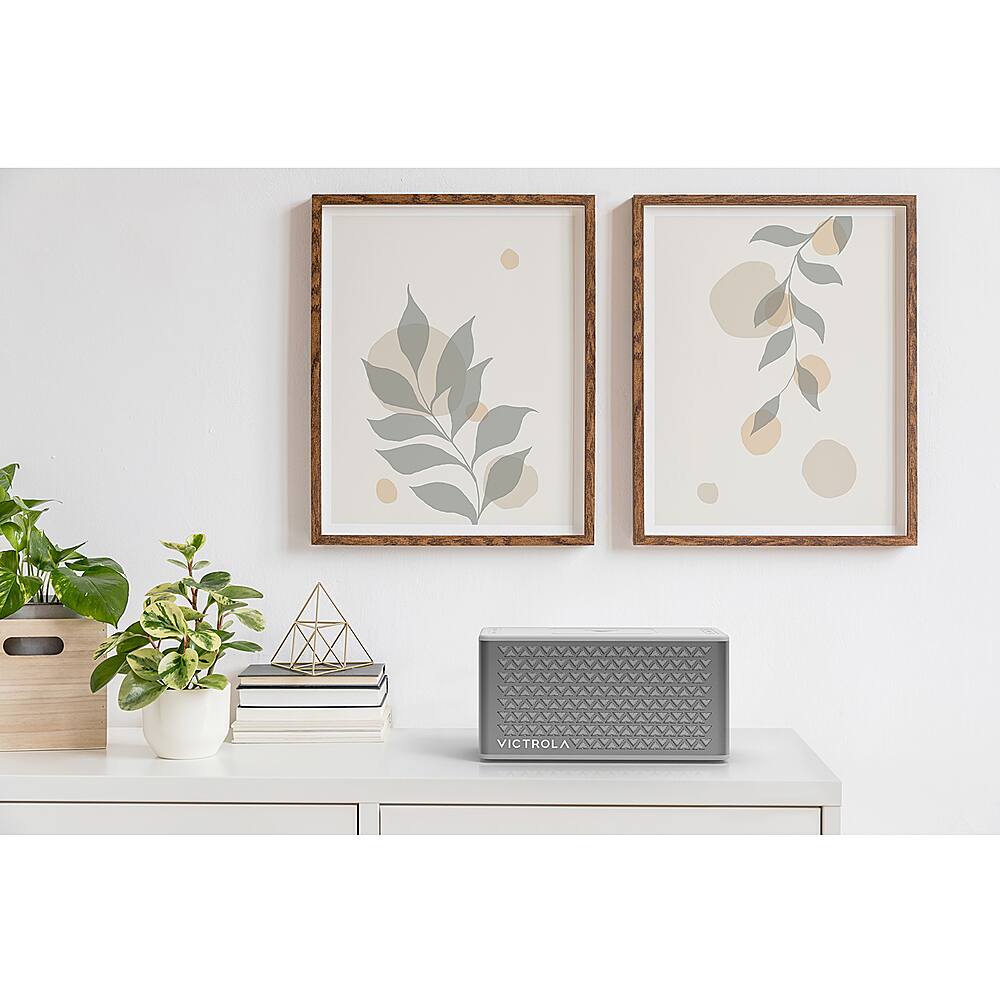 Alt View 14. Victrola - Music Edition 2 Tabletop Bluetooth Speaker - Silver.