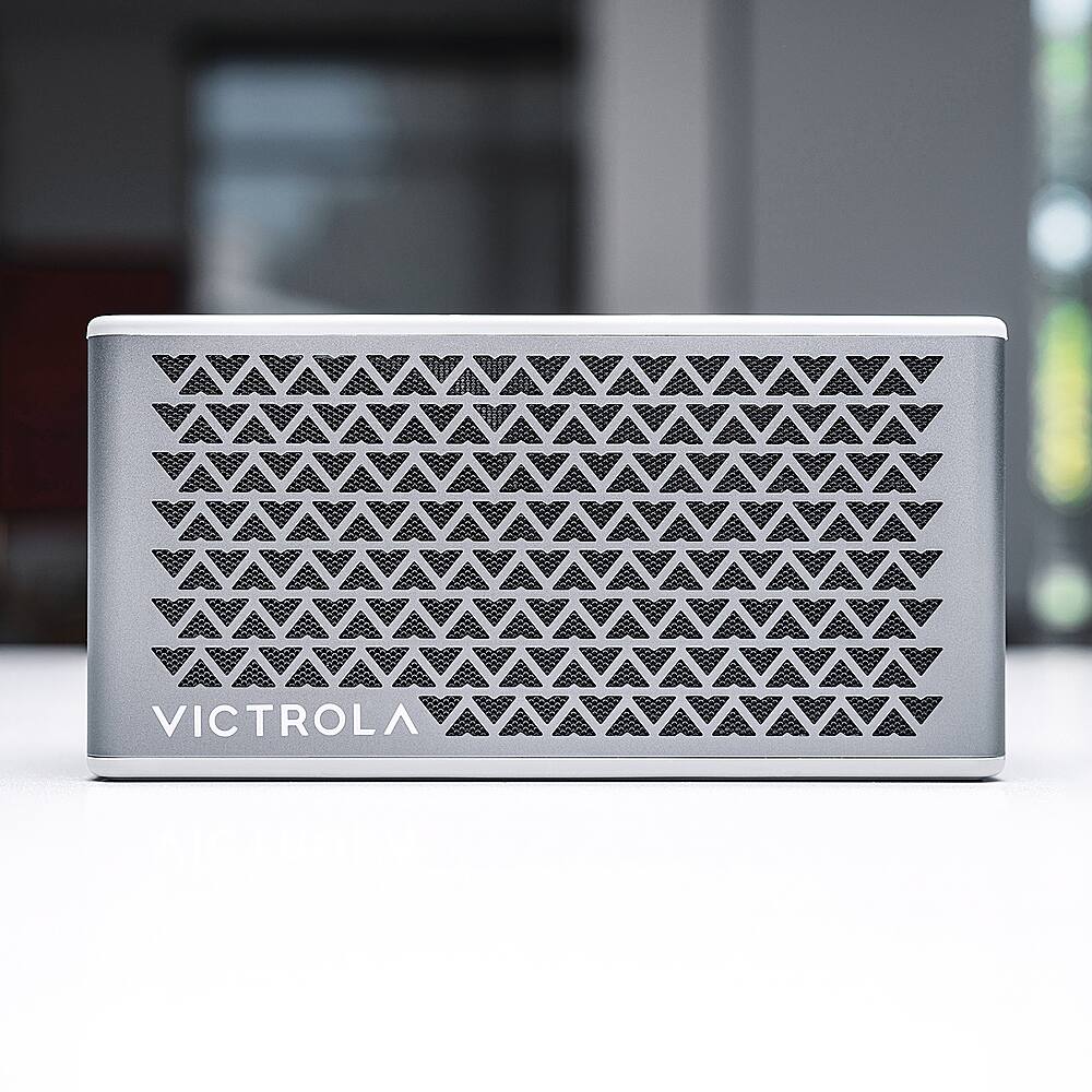 Alt View 17. Victrola - Music Edition 2 Tabletop Bluetooth Speaker - Silver.