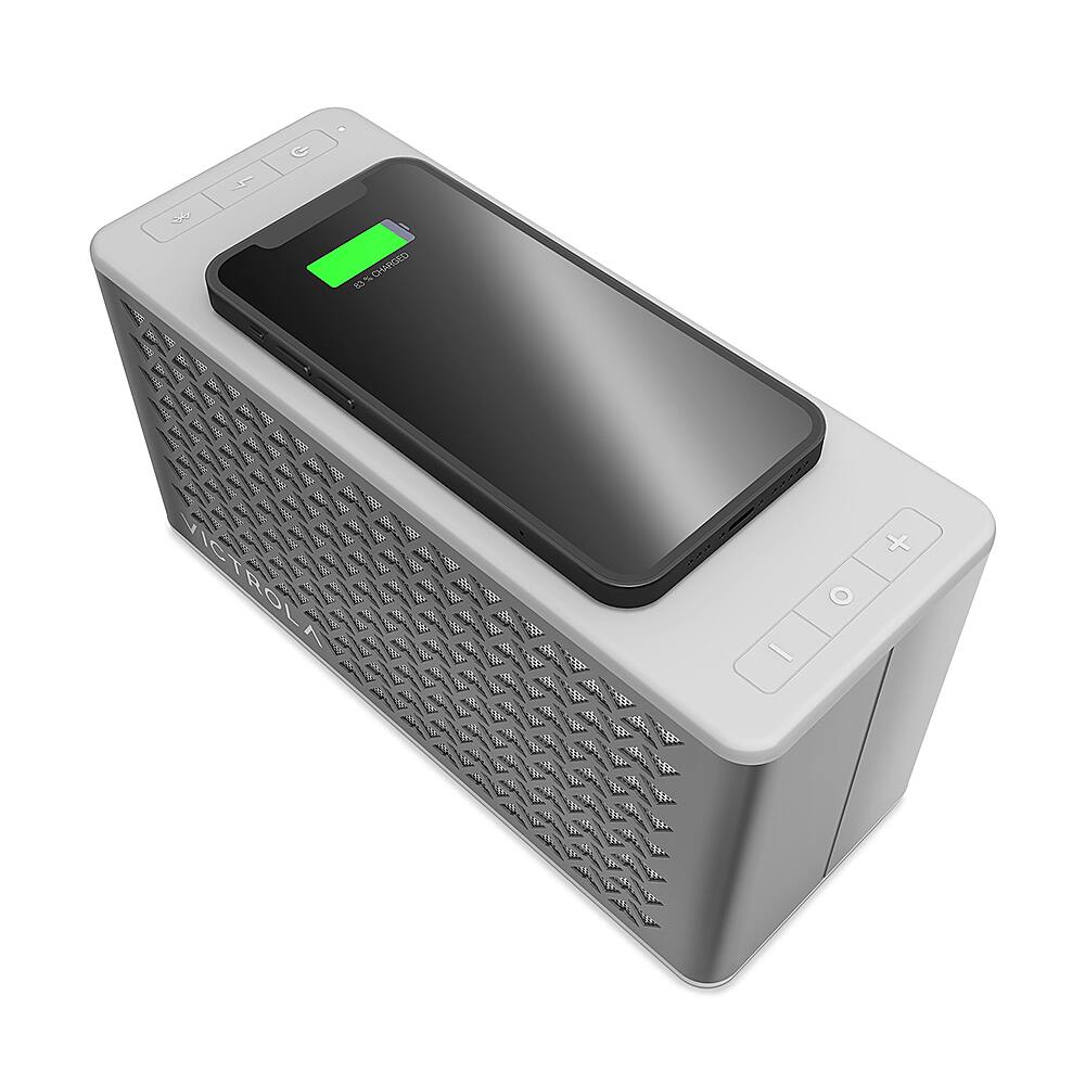 Alt View 1. Victrola - Music Edition 2 Tabletop Bluetooth Speaker - Silver.