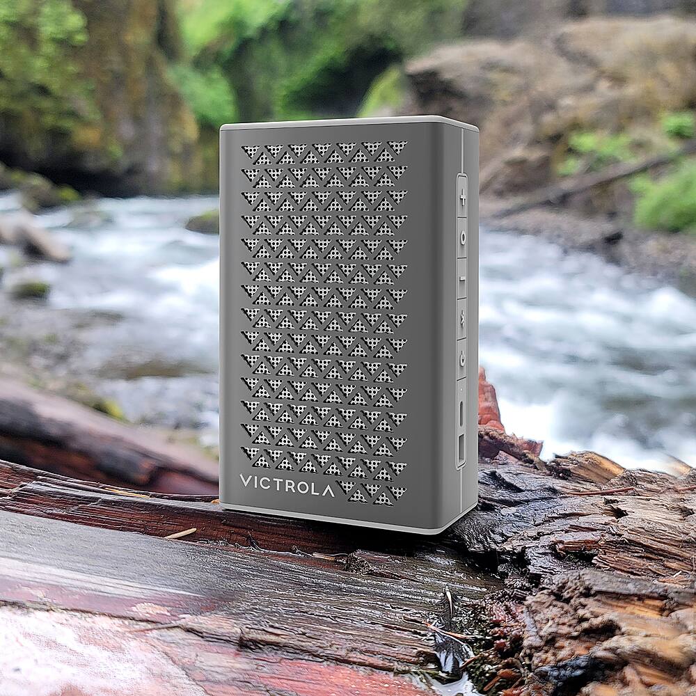 Alt View 12. Victrola - Music Edition 1 Portable Bluetooth Speaker - Silver.