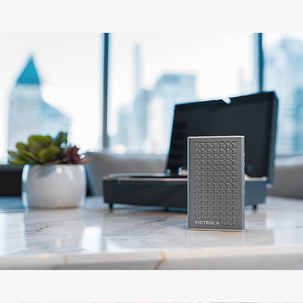 Alt View 14. Victrola - Music Edition 1 Portable Bluetooth Speaker - Silver.