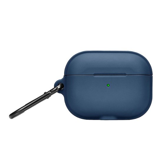 Front. Insignia™ - Silicone Case for Apple AirPods Pro (2nd generation) (USB-C and Lightning) - Blue.