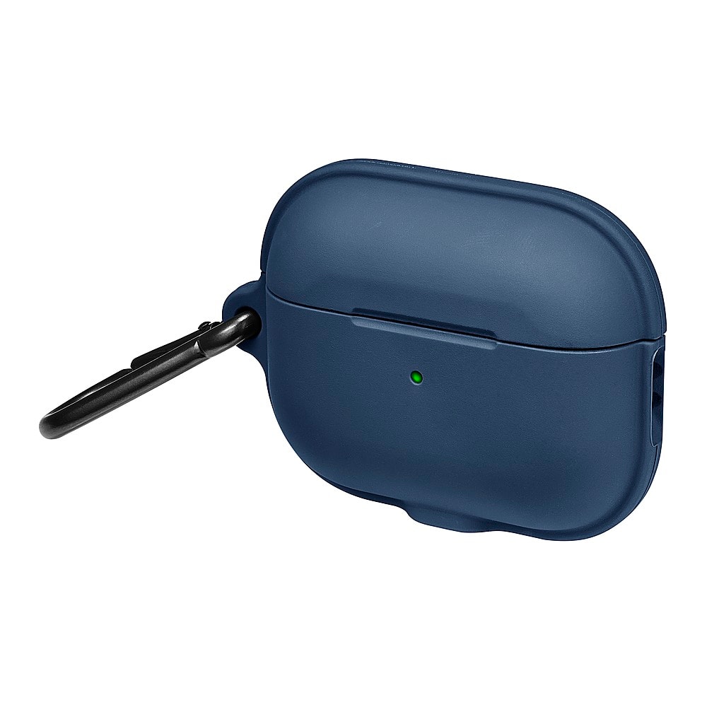 Left. Insignia™ - Silicone Case for Apple AirPods Pro (2nd generation) (USB-C and Lightning) - Blue.