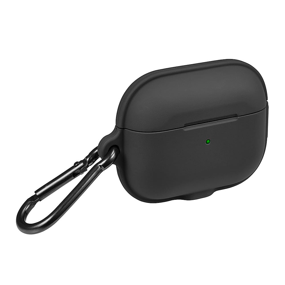 Angle. Insignia™ - Silicone Case for Apple AirPods Pro (2nd generation) (USB-C and Lightning) - Black.