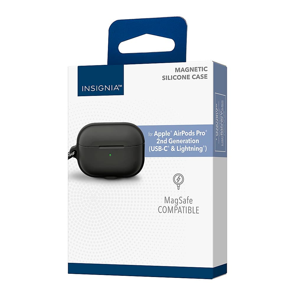 Alt View 21. Insignia™ - Silicone Case for Apple AirPods Pro (2nd generation) (USB-C and Lightning) - Black.