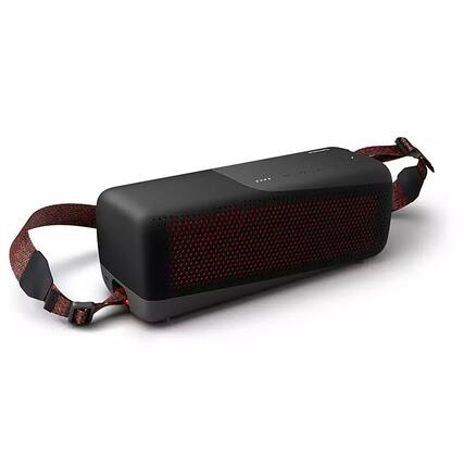 Front. Philips - Portable Wireless Speaker with Built-in mic for calls - Black.