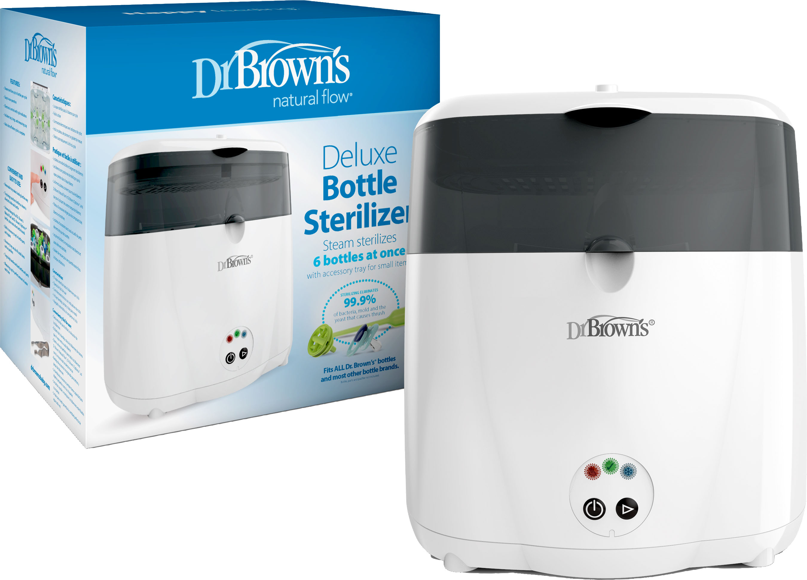 Angle View: Dr. Brown's Deluxe Electric Sterilizer for Baby Bottles and Other Baby Essentials