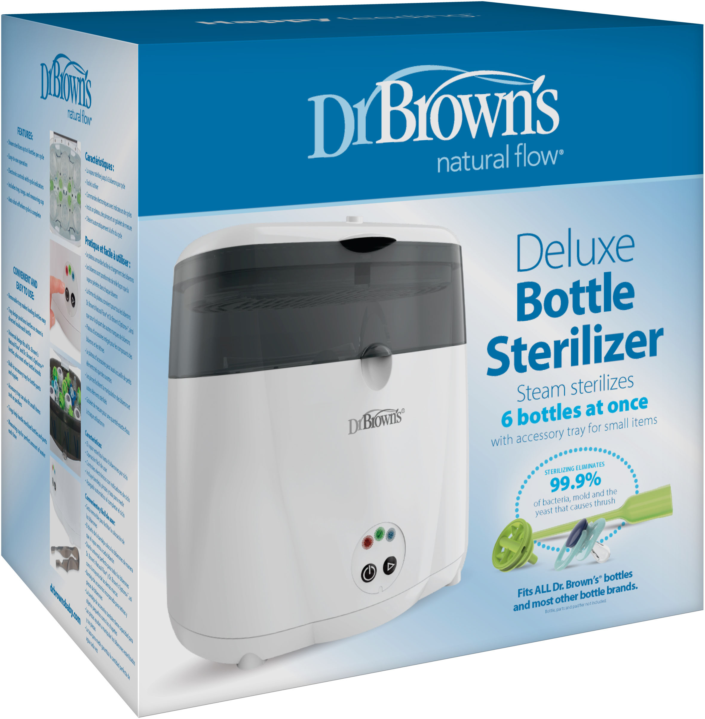 Left View: Dr. Brown's Deluxe Electric Sterilizer for Baby Bottles and Other Baby Essentials