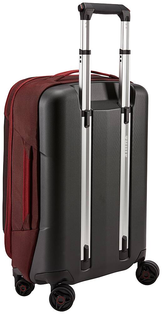 Left View: Thule - Subterra Carry On Spinner Suitcase - Red