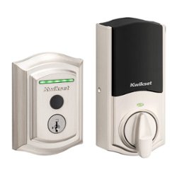 Kwikset - Halo Smart Lock Wi-Fi Replacement Deadbolt with App/Key/Fingerprint Access - Satin Nickel - Angle_Zoom