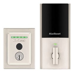 Kwikset - Halo Smart Lock Wi-Fi Replacement Deadbolt with App/Key/Fingerprint Access - Satin Nickel - Front_Zoom