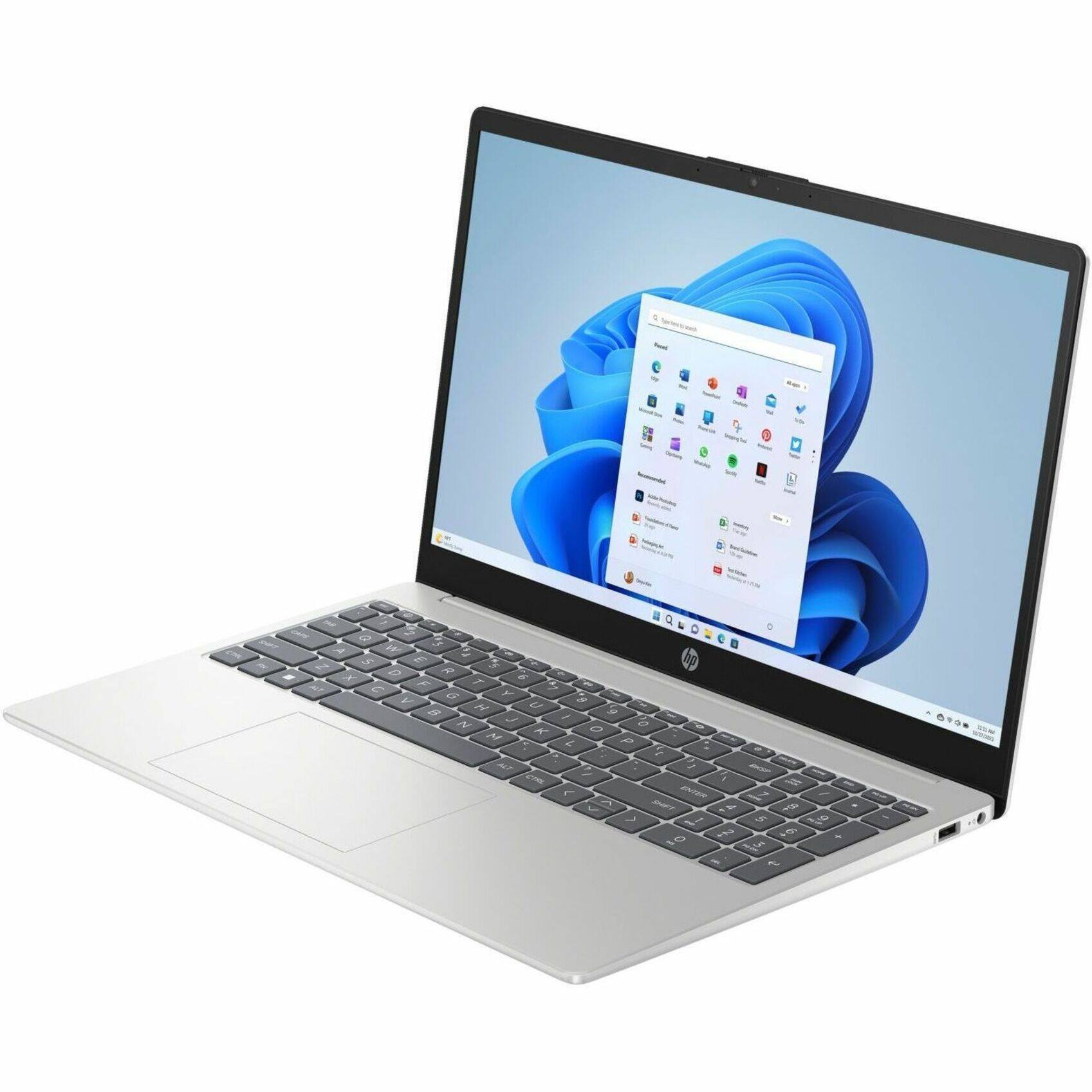 Alt View 16. HP - 15-fc0000 15.6" 1366 x 768 (HD) Touch Screen Laptop - AMD Ryzen 5 with 8GB Memory - 512 GB SSD - Natural Silver, Silver.