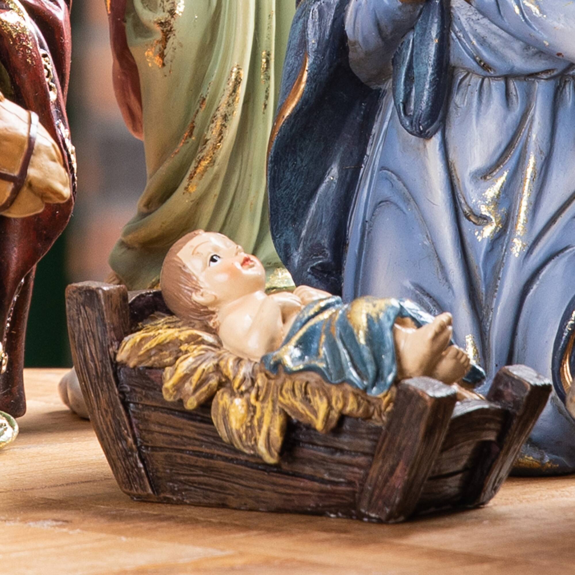 Alt View 5. Glitzhome - 12pcs Resin Nativity Figurine Set - Multi-Colored.