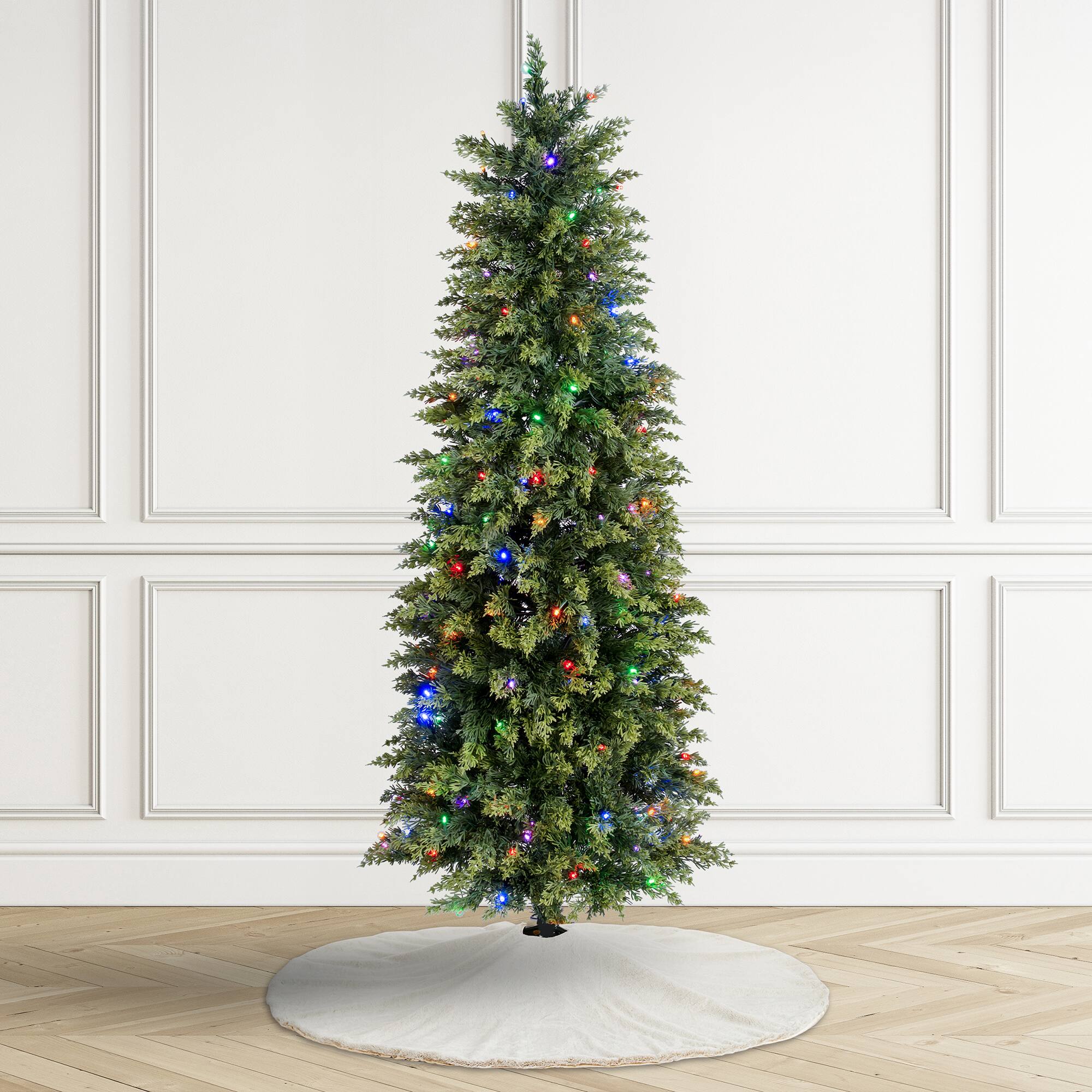 Alt View 9. Glitzhome - 5ft Pre-lit Christmas Artificial Cypress Tree with 150 Twinkling Lights - Green.