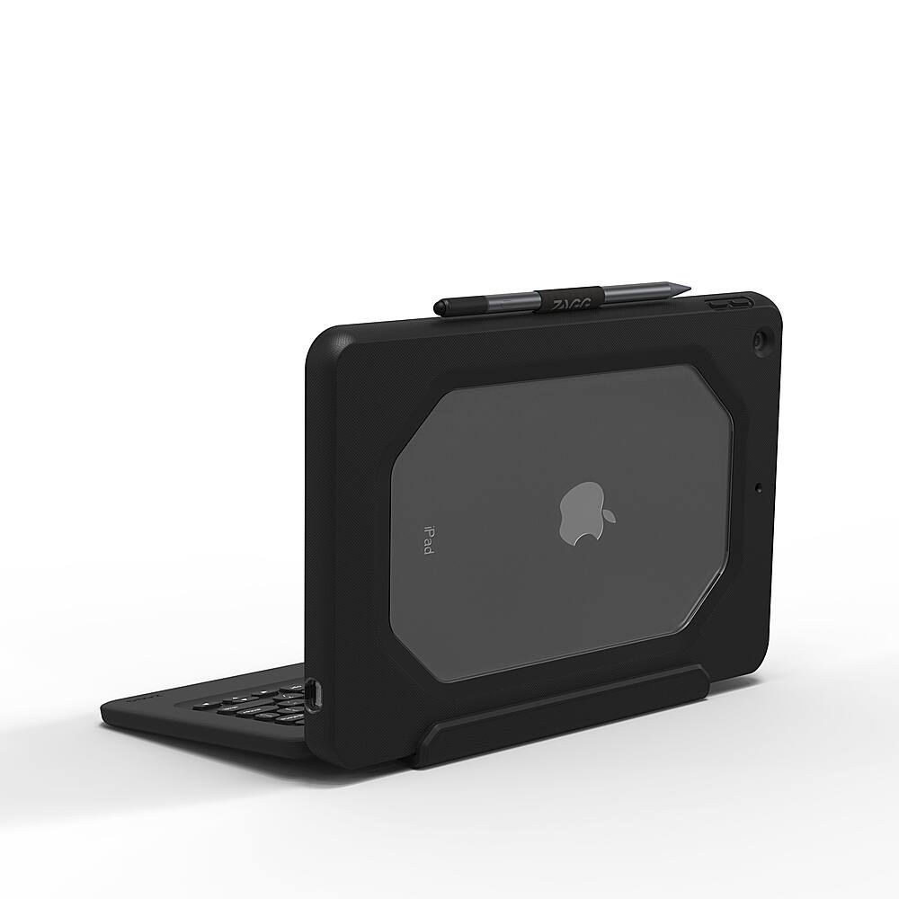 Left. ZAGG - Rugged Book Keyboard Connect & Case for Apple iPad 10.2” (7th, 8th, 9th Gen) - Black.